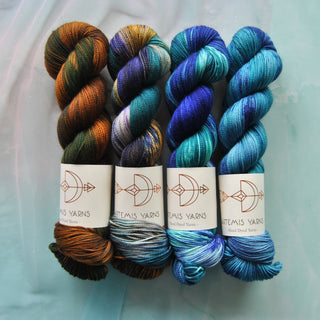 4 color fade - Artemis High Twist -  Happy dye 602 to 607