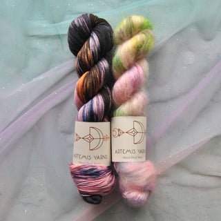 Mohair + fingering set - Fairytale and Happy dye 612