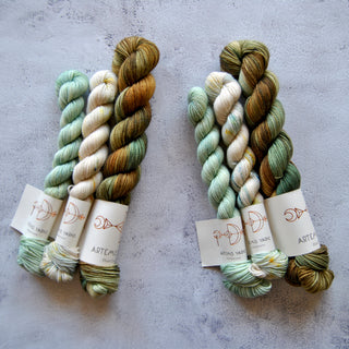 Artemis High twist - Sock set - Happy dye 22 + Solemn oath + Green